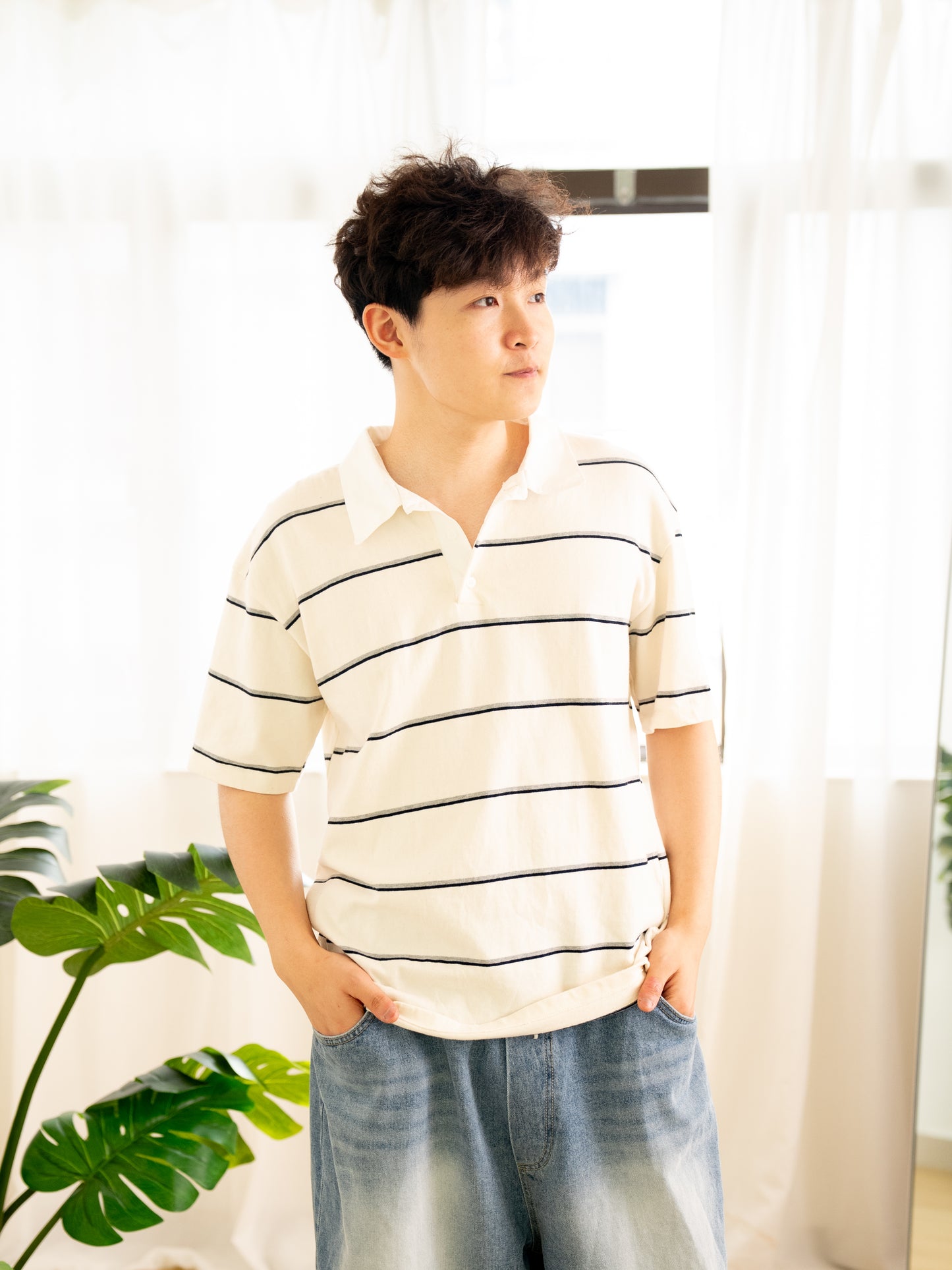 學院風條紋上衣
