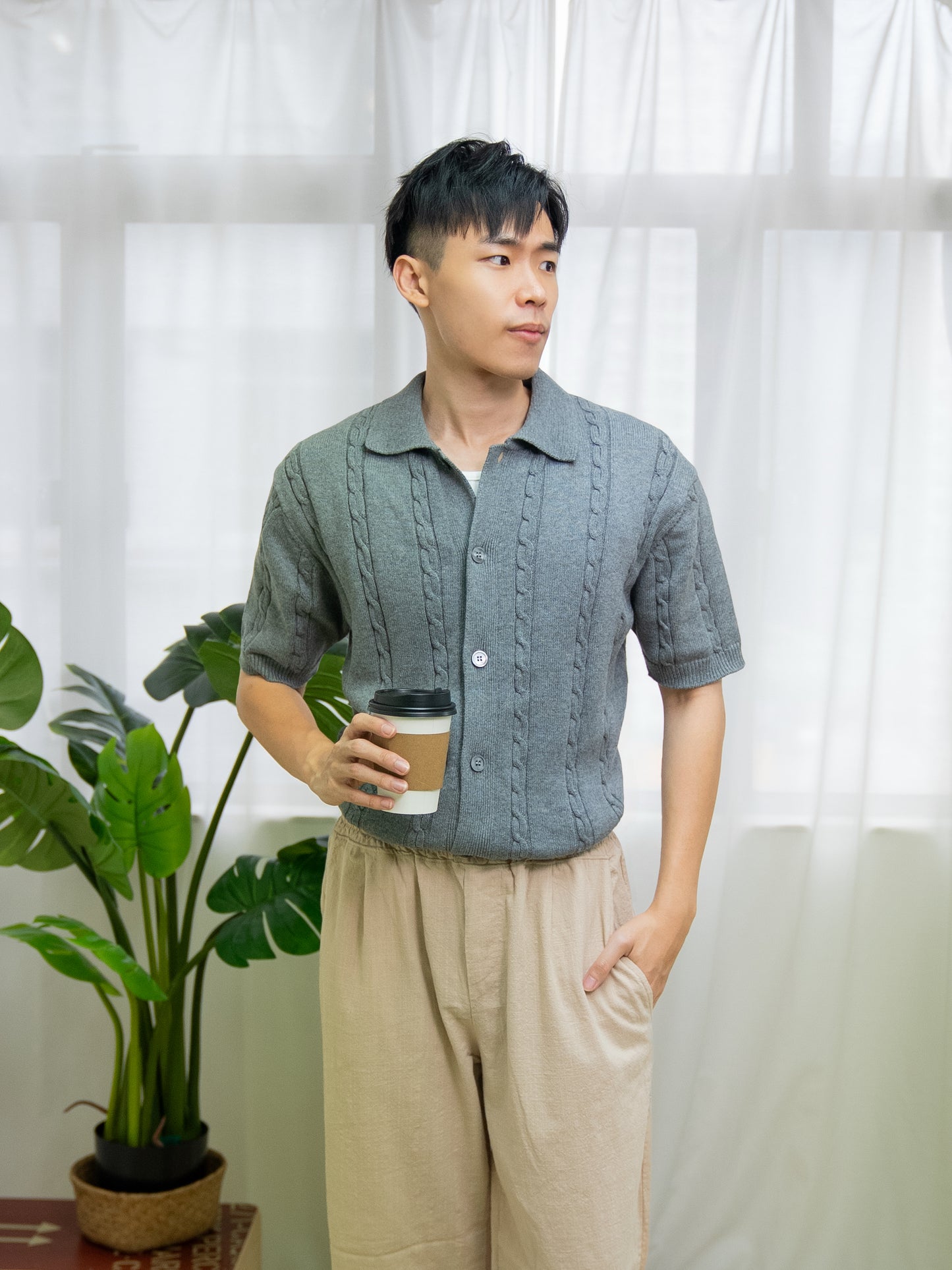 午後扭紋襯衫