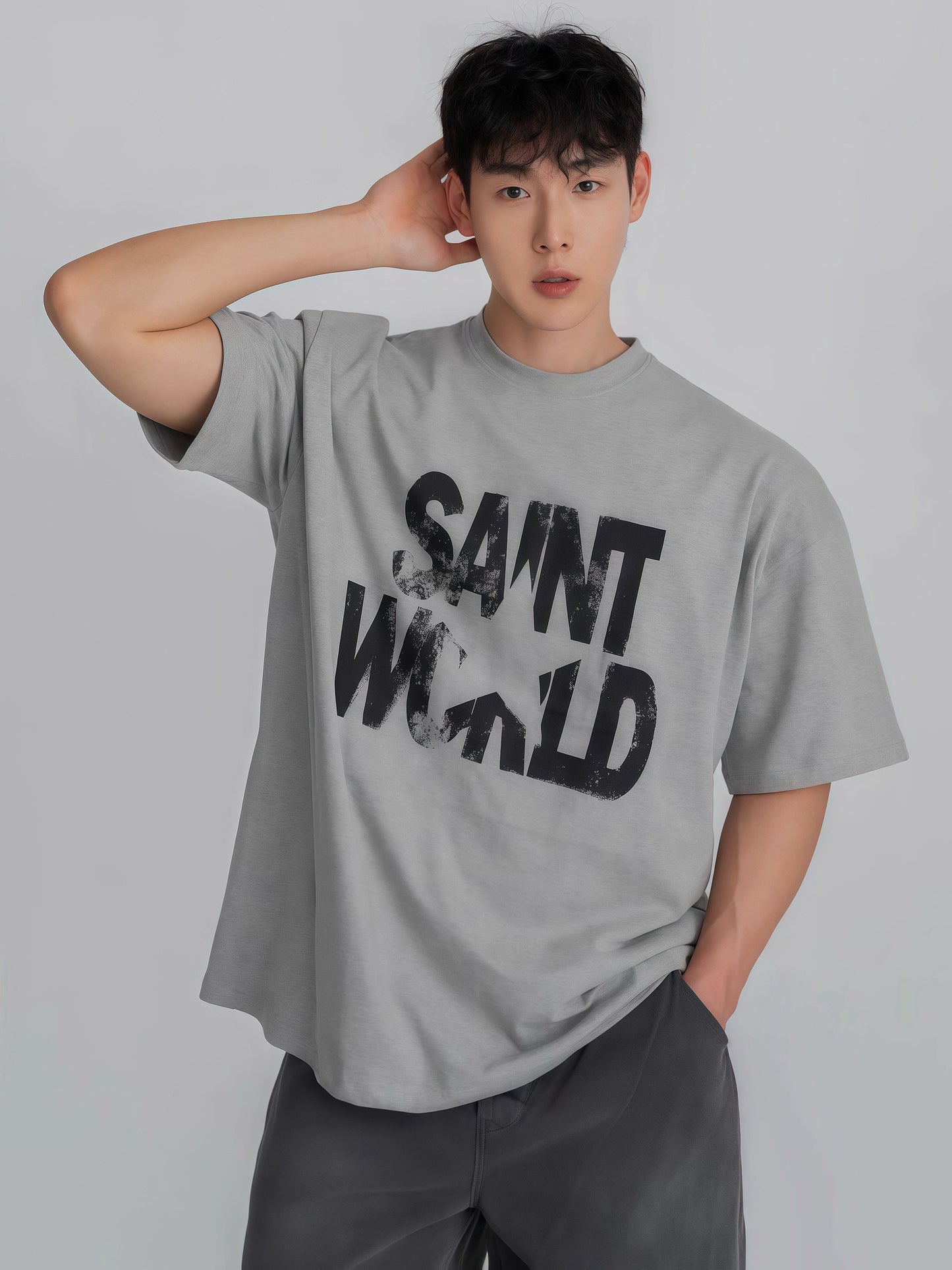 SAINT WORLD印花短袖上衣