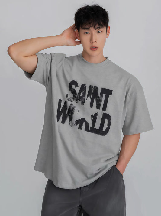 SAINT WORLD印花短袖上衣