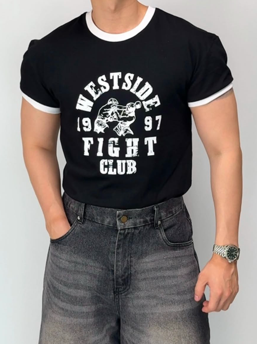 1997 Fight Club 撞色上衣