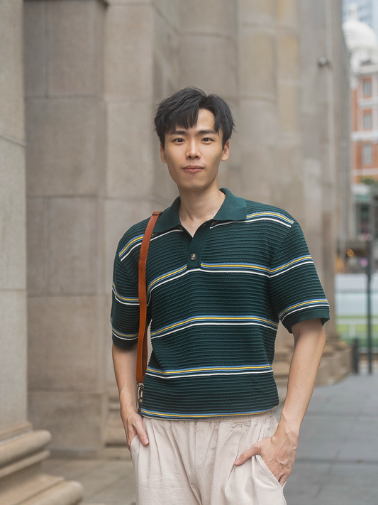 首爾條紋針織上衣