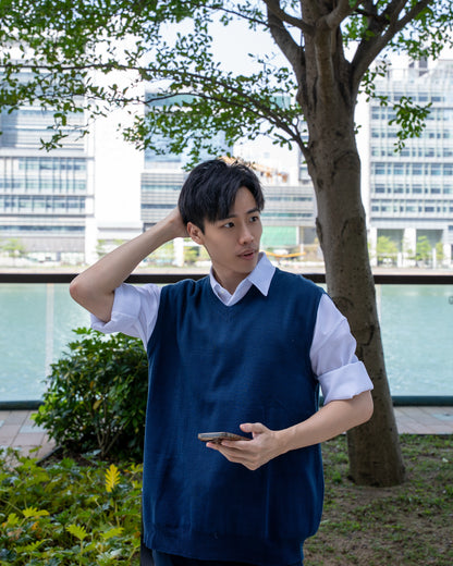 韓系學院針織背心