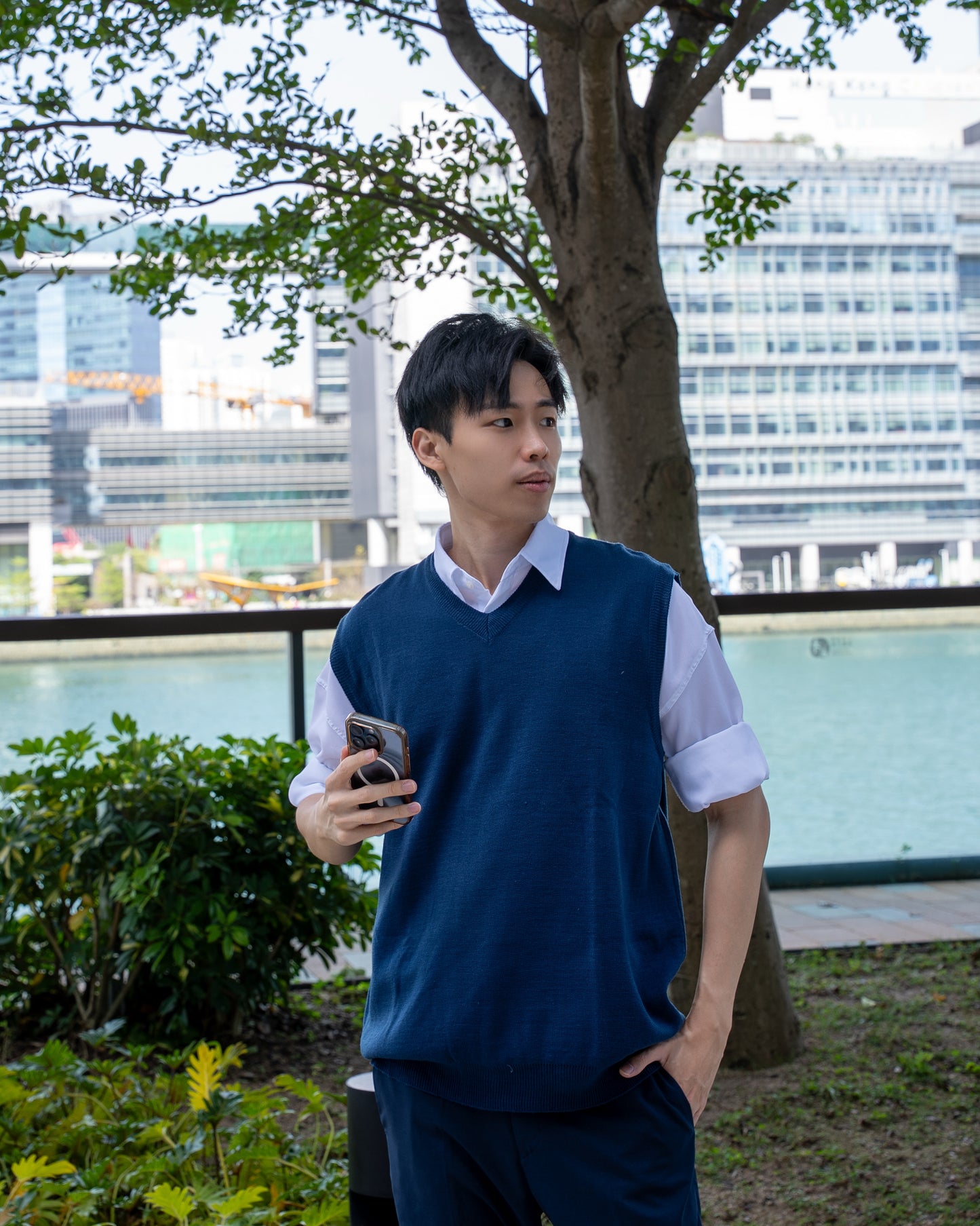韓系學院針織背心