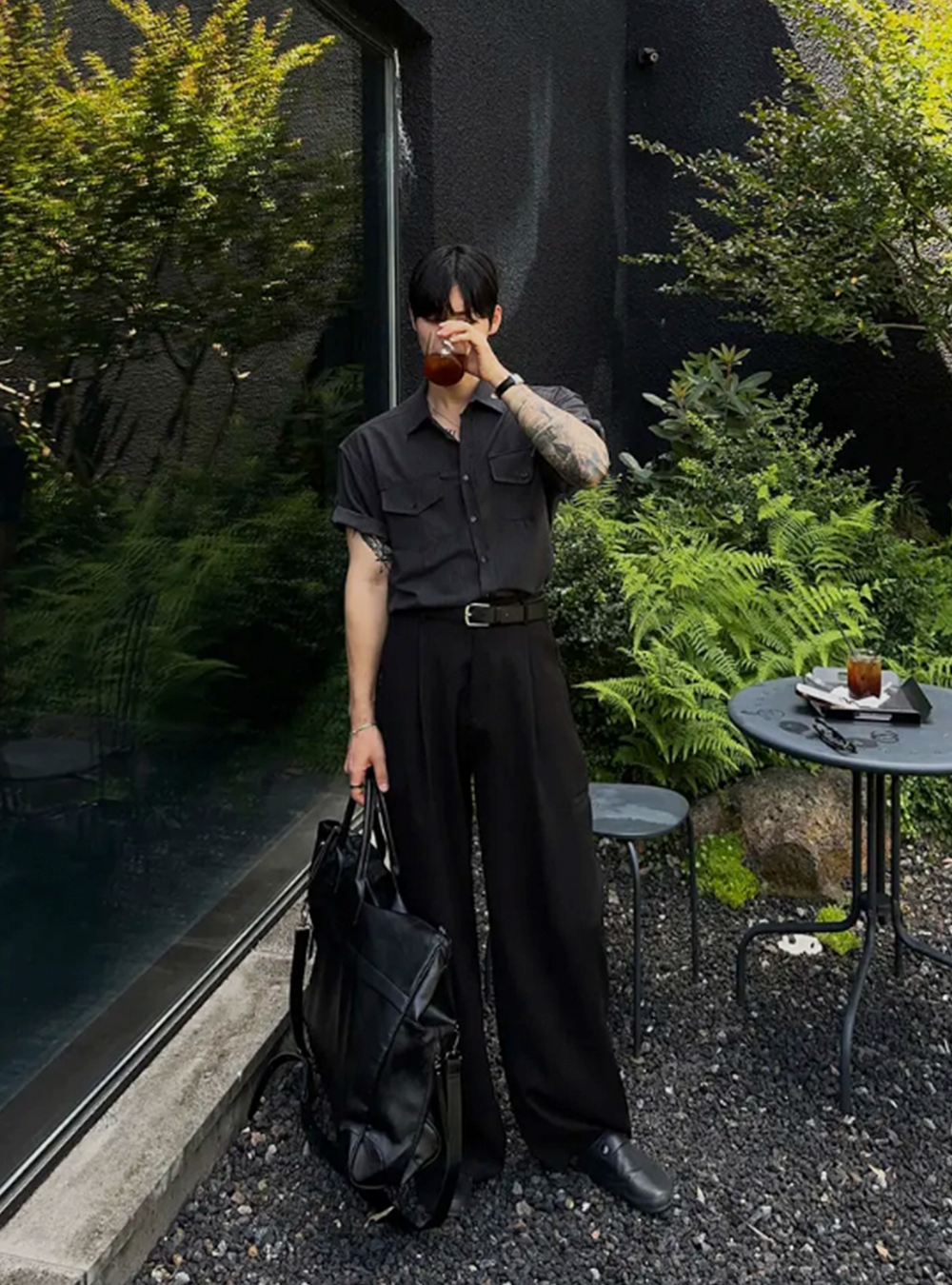 都市休閒闊筒長褲