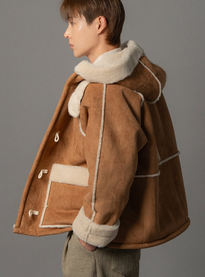 雪地厚毛連帽外套