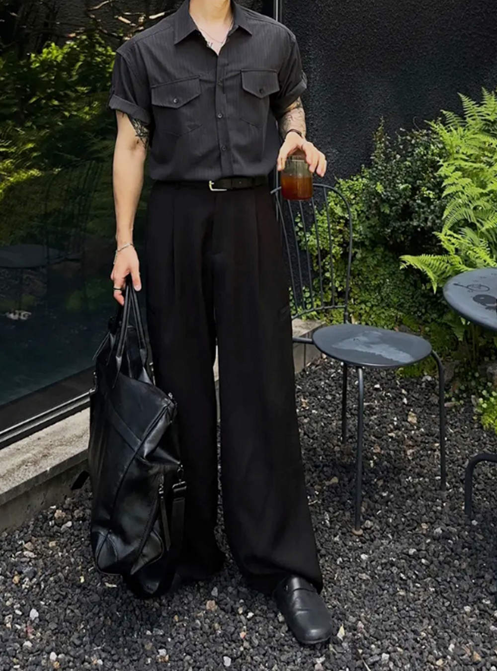 都市休閒闊筒長褲