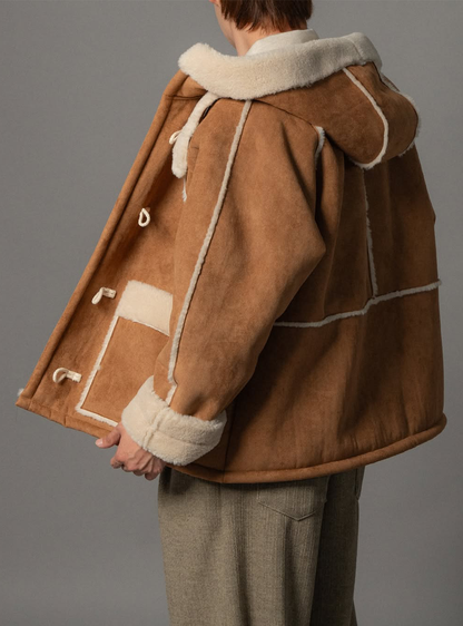 雪地厚毛連帽外套