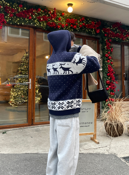 冬日針織連帽外套