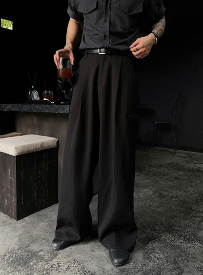 都市休閒闊筒長褲