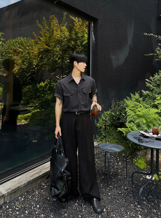 都市休閒闊筒長褲