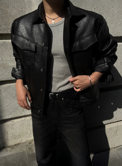 韓國街頭皮革外套
