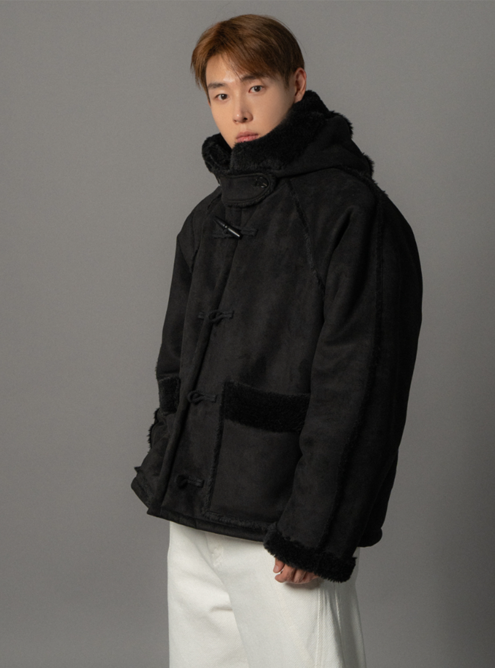 雪地厚毛連帽外套