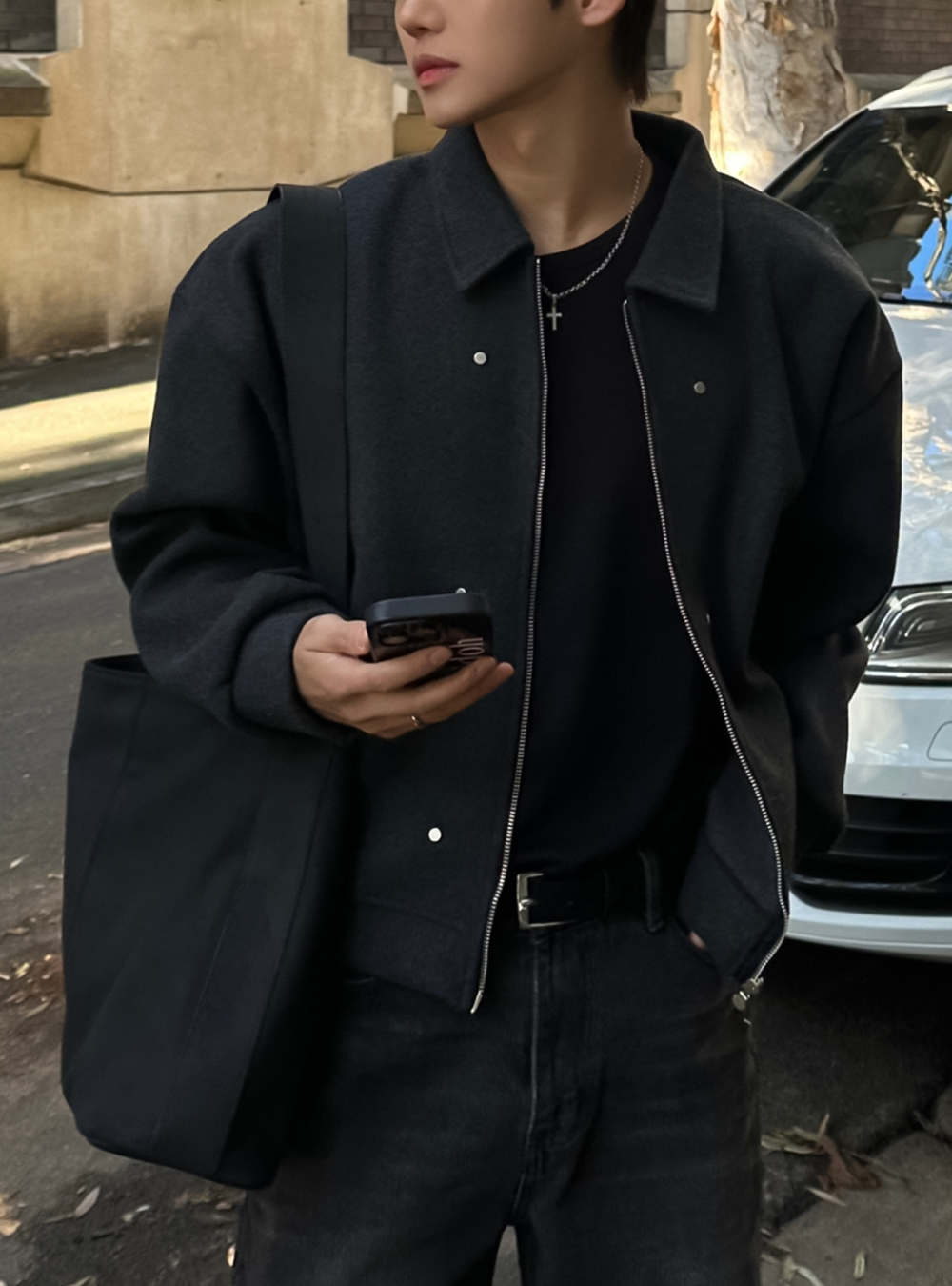 Oppa鉚釘短版外套