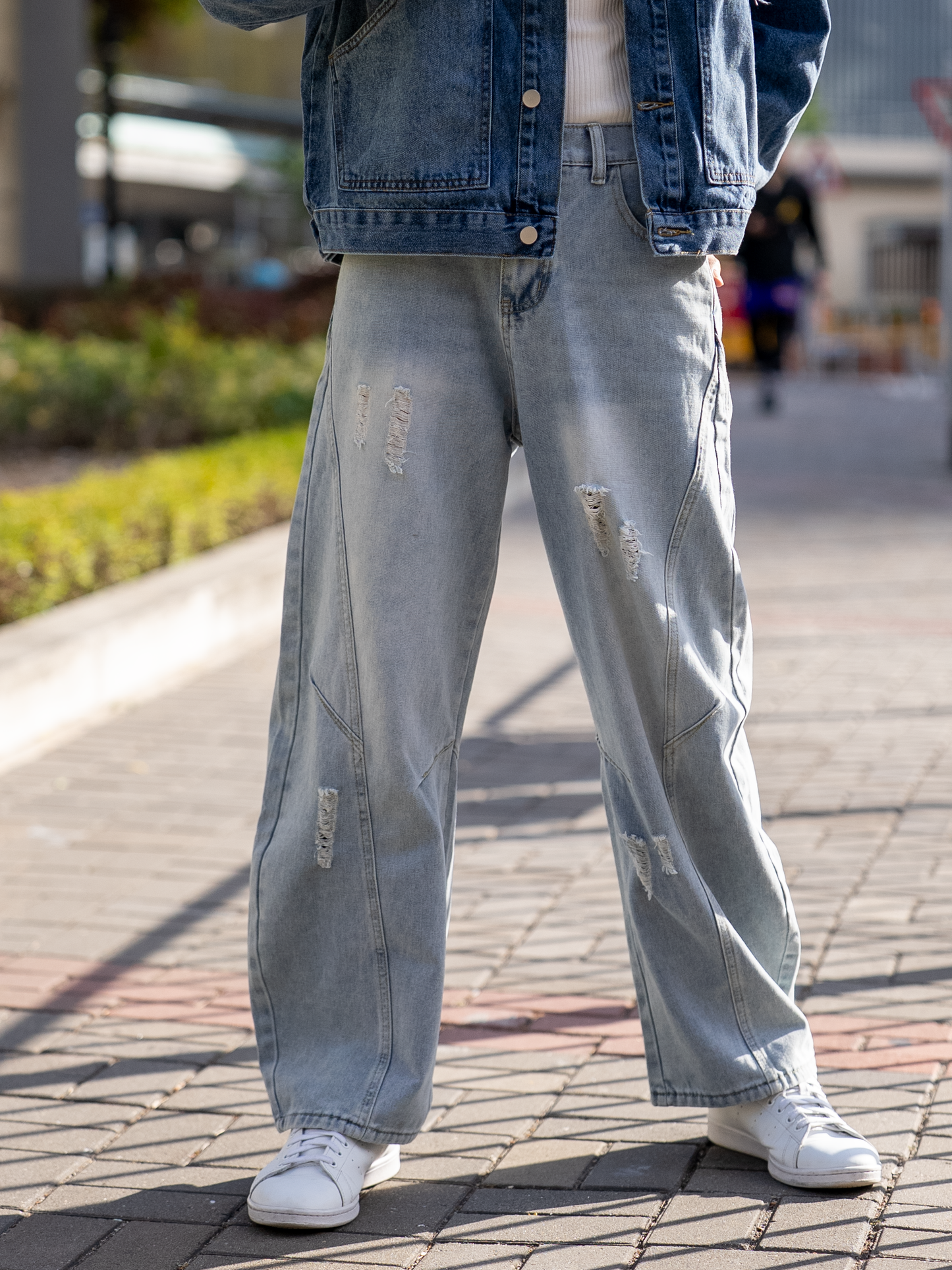 街頭割痕牛仔褲