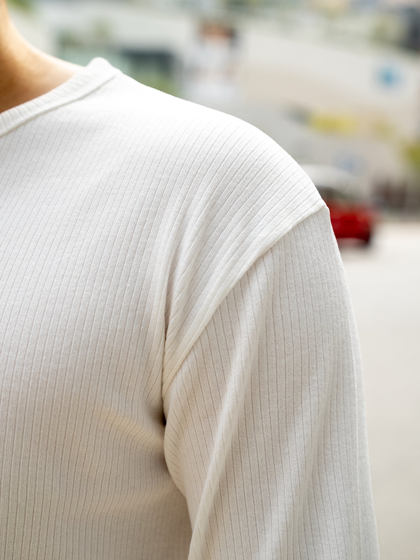 首爾羅紋薄肌長袖上衣