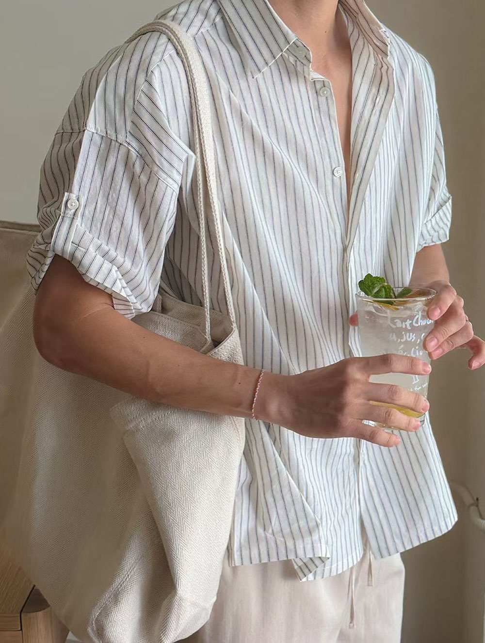 渡假風條紋襯衫