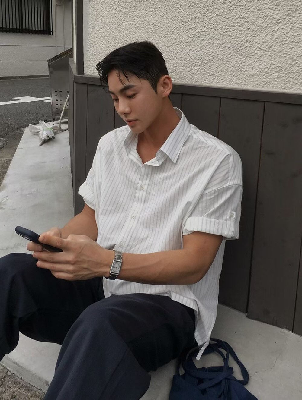 渡假風條紋襯衫