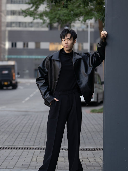 首爾寬筒垂墜西褲