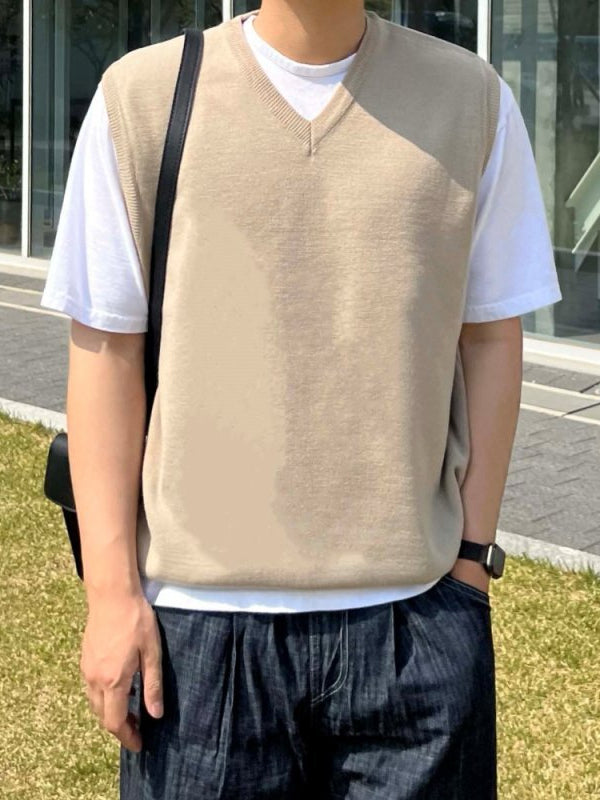 韓系學院針織背心