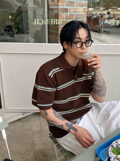 首爾條紋針織上衣