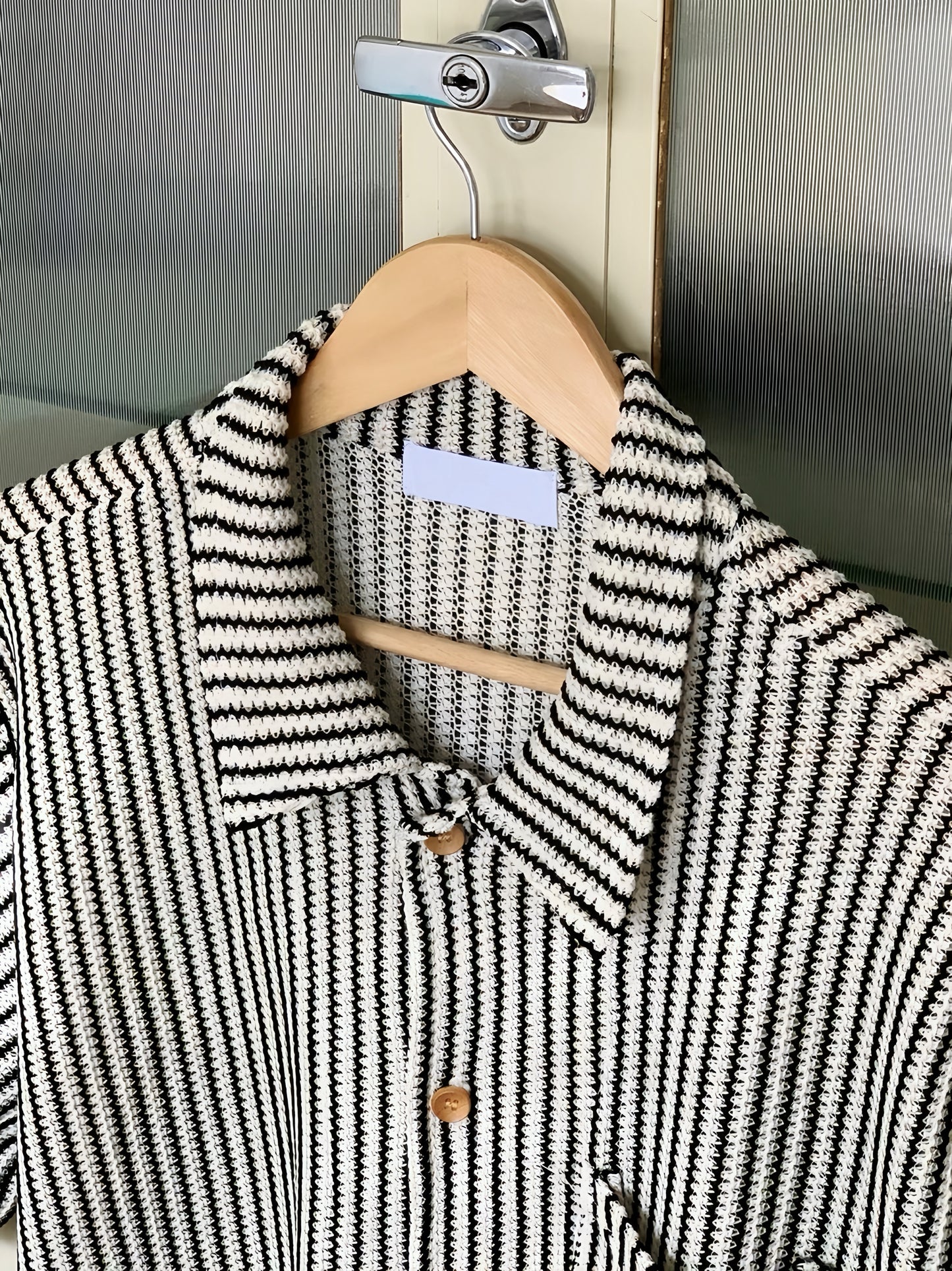 復古立紋開領襯衫