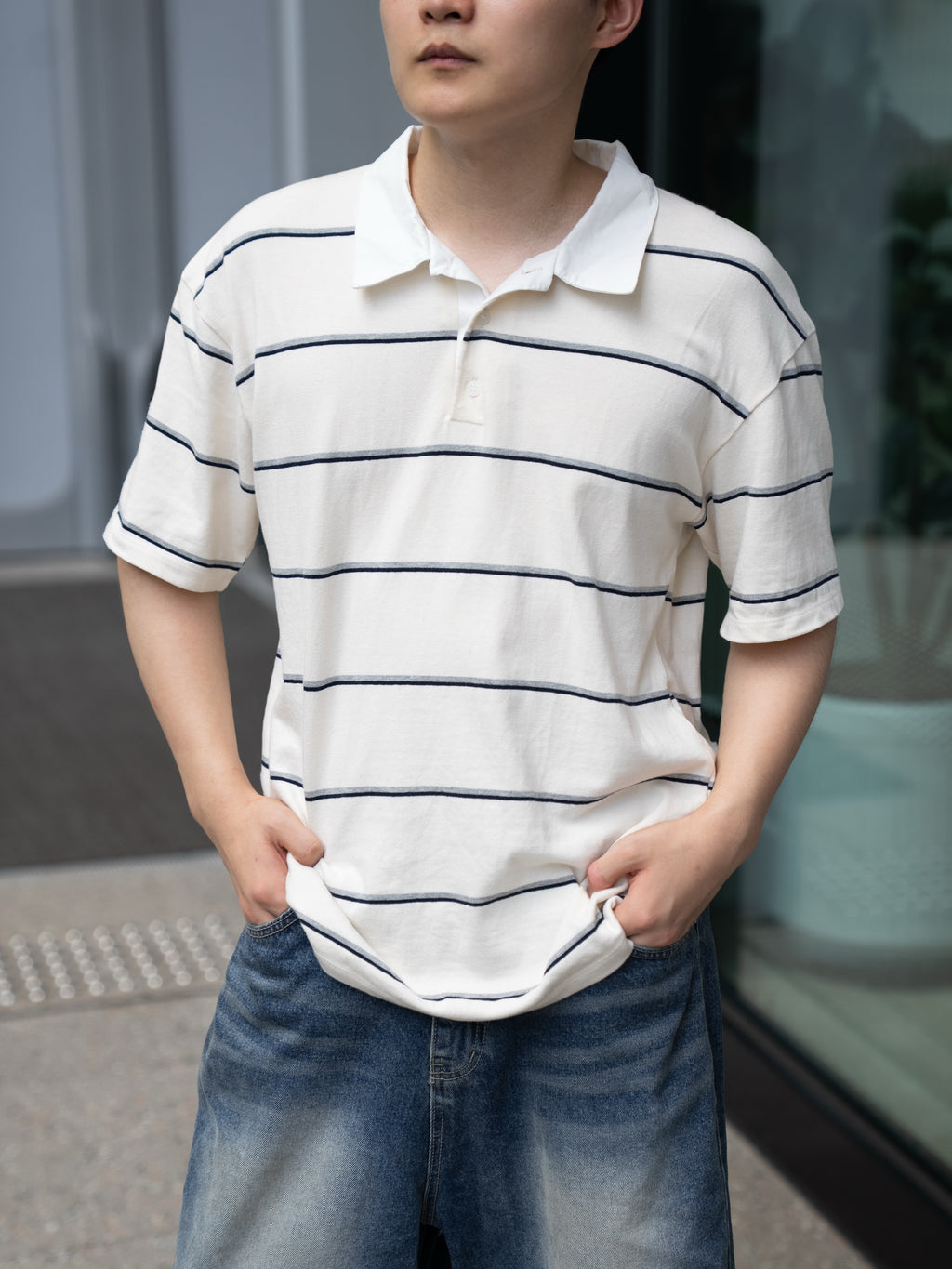 學院風條紋上衣