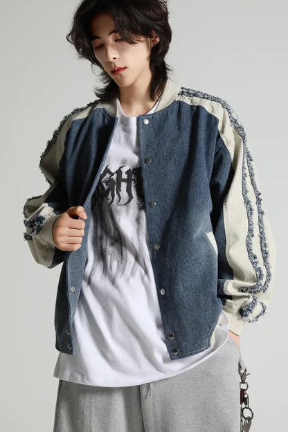 復古裝飾運動風牛仔外套
