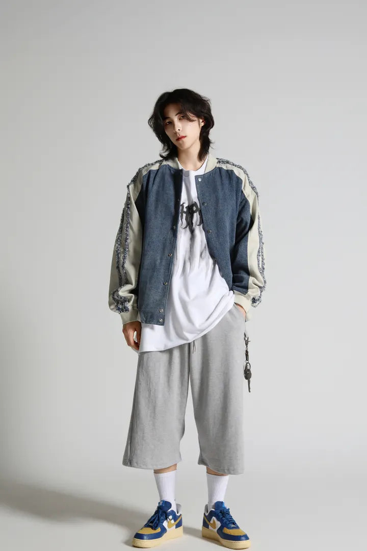 復古裝飾運動風牛仔外套