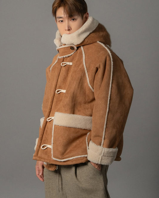 雪地厚毛連帽外套