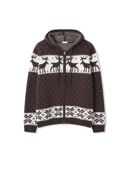 冬日針織連帽外套