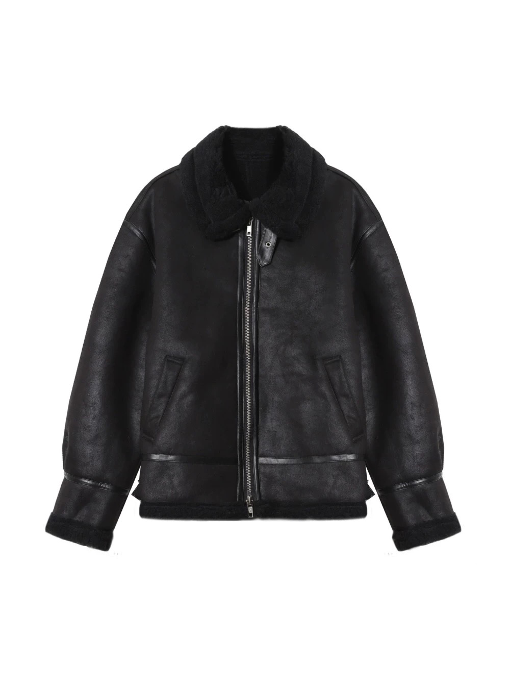 首爾麂皮毛領外套