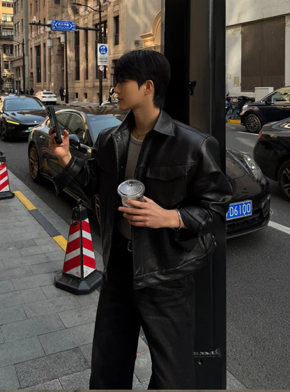 韓國街頭皮革外套