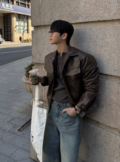 韓國街頭皮革外套