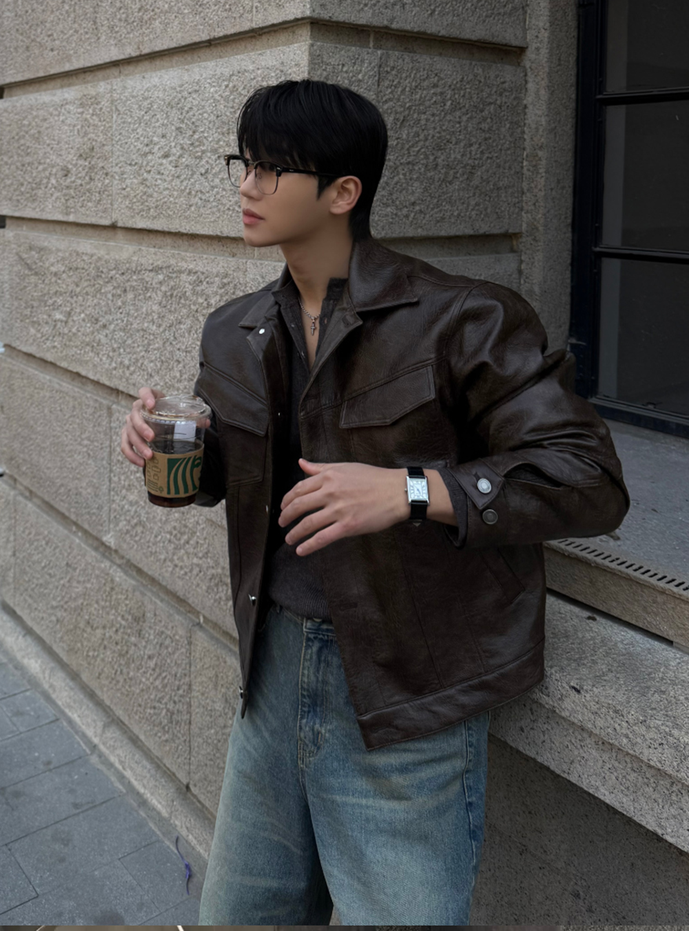 韓國街頭皮革外套