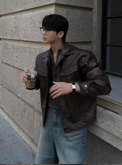 韓國街頭皮革外套