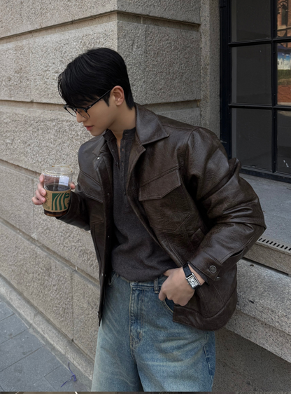 韓國街頭皮革外套