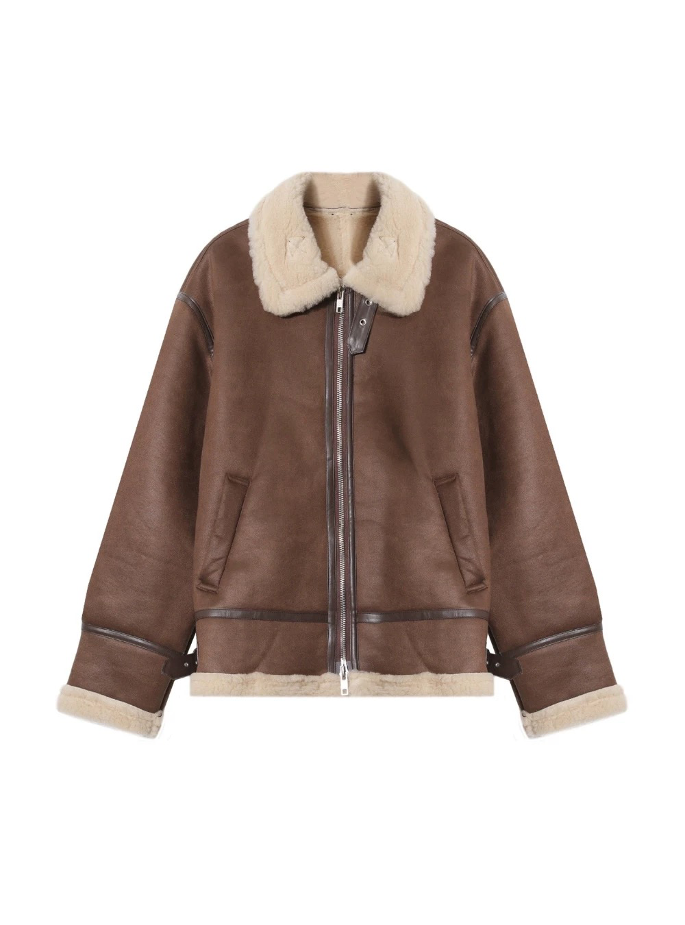 首爾麂皮毛領外套