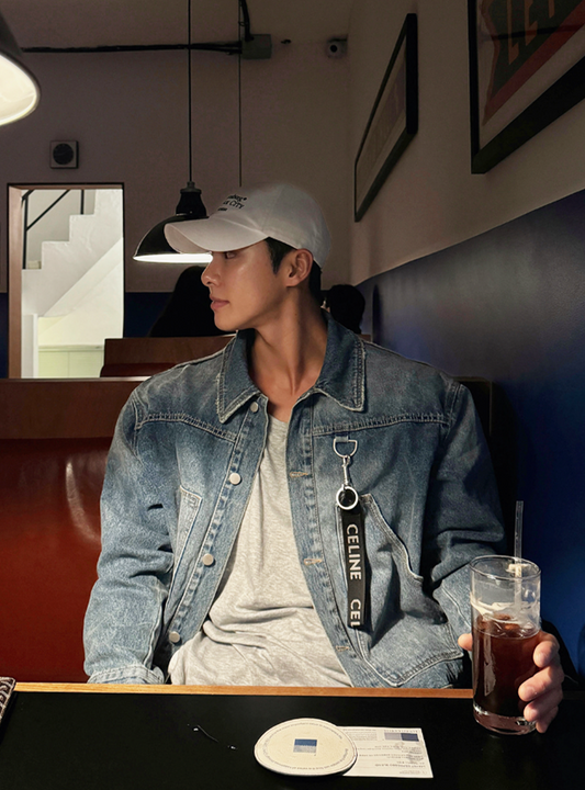 復古扣飾短版牛仔外套